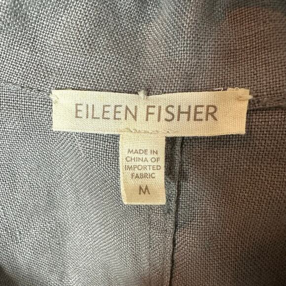 Eileen Fisher Women's Button Down Linen Jacket 1/2 sleeve Gray - Picture 2 of 4